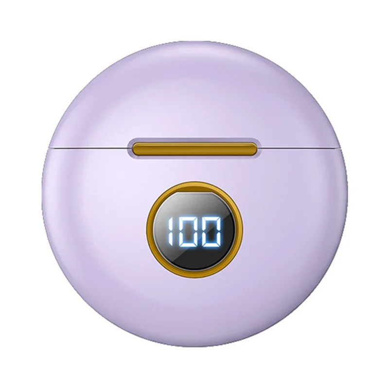 J88 TWS Wireless Bluetooth-compatible Earphone In-ear Touch HiFi Music Headset with Digital Display Charging Case - Purple
