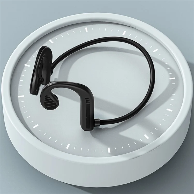 Auricolare Bluetooth a conduzione ossea W10 Wireless Intelligent Noise Reduction Cuffie IPX5 Impermeabili Gancio per orecchie Sports - Nero
