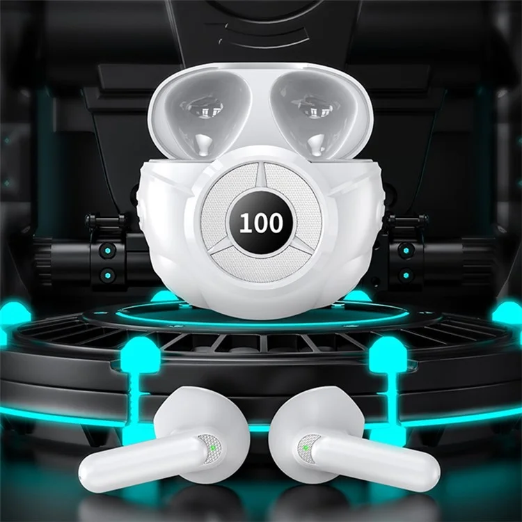 KS59 Digital Display Charging Case Bluetooth-compatible 5.2 Earphones Gaming Wireless Headsets Sports Running TWS Headphones Touch Control Operation - Black