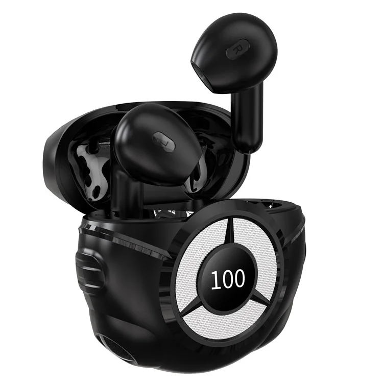 KS59 Digital Display Charging Case Bluetooth-compatible 5.2 Earphones Gaming Wireless Headsets Sports Running TWS Headphones Touch Control Operation - Black