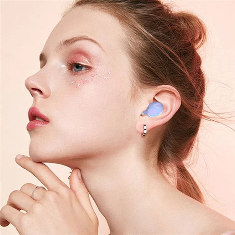 M21 TWS Bluetooth 5.2 Auricolari HD Stereo Sound Touch Cuffie Controllate Mini Auricolare Sports Con Cassa di Ricarica da 200 Mah - Viola