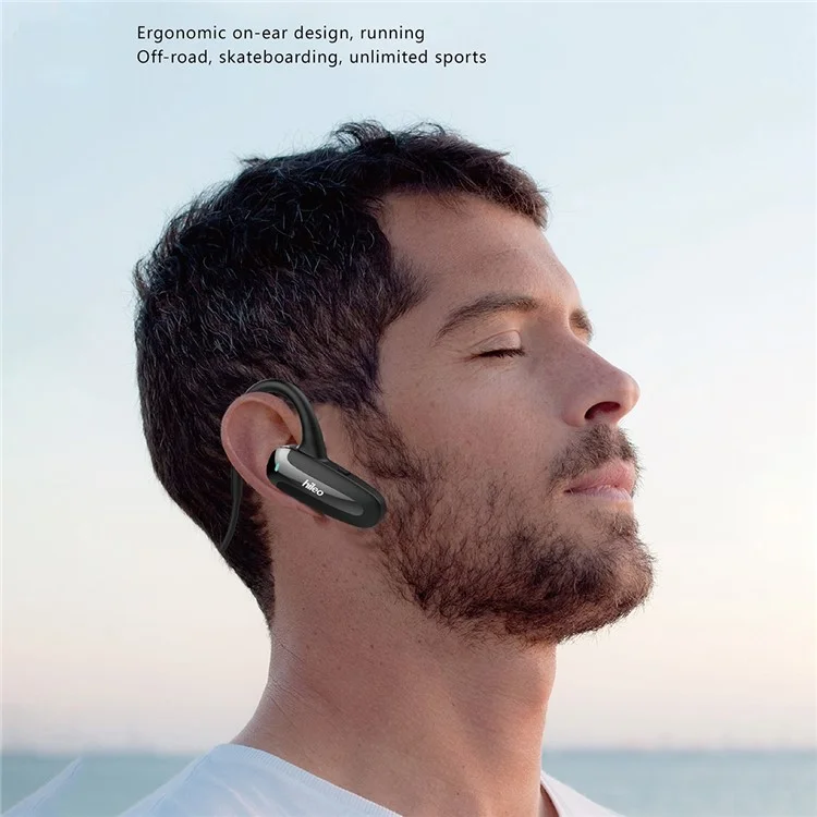 HILEO Hi70 Air Conduction Kopfhörer Bluetooth Laufsport Headset Stereo Klang Wasserdicht Ohrhörer - Schwarz