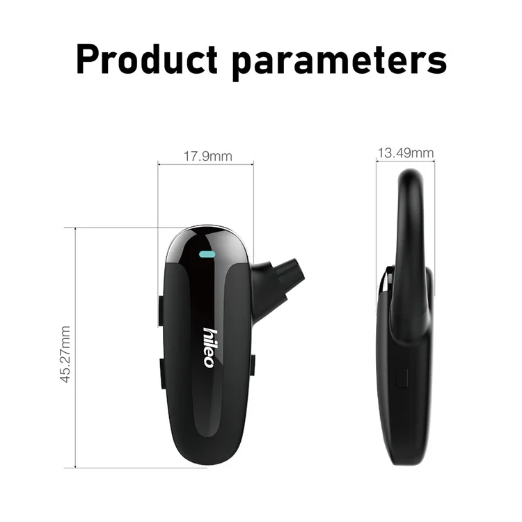HILEO Hi70 Air Conduction Kopfhörer Bluetooth Laufsport Headset Stereo Klang Wasserdicht Ohrhörer - Schwarz