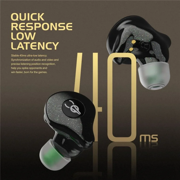 SABBAT E16 Wireless Bluetooth-compatible Headset In-Ear TWS Headset Portable Lightweight Earphones with Charging Case - Black