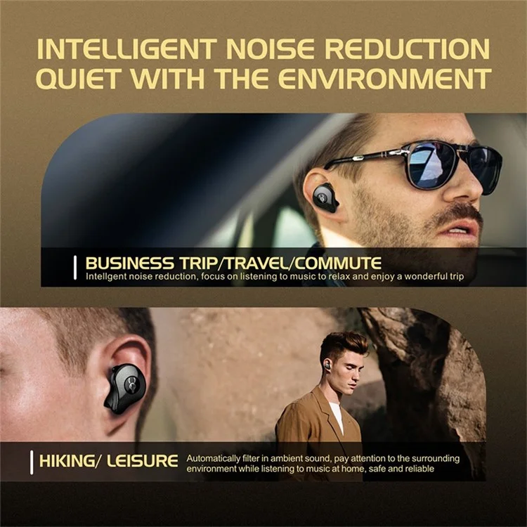 SABBAT E16 Wireless Bluetooth-compatible Headset In-Ear TWS Headset Portable Lightweight Earphones with Charging Case - Black