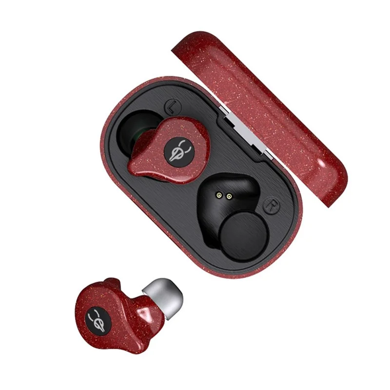 SABBAT E16 Wireless Bluetooth-compatible Headset In-Ear TWS Headset Portable Lightweight Earphones with Charging Case - Red