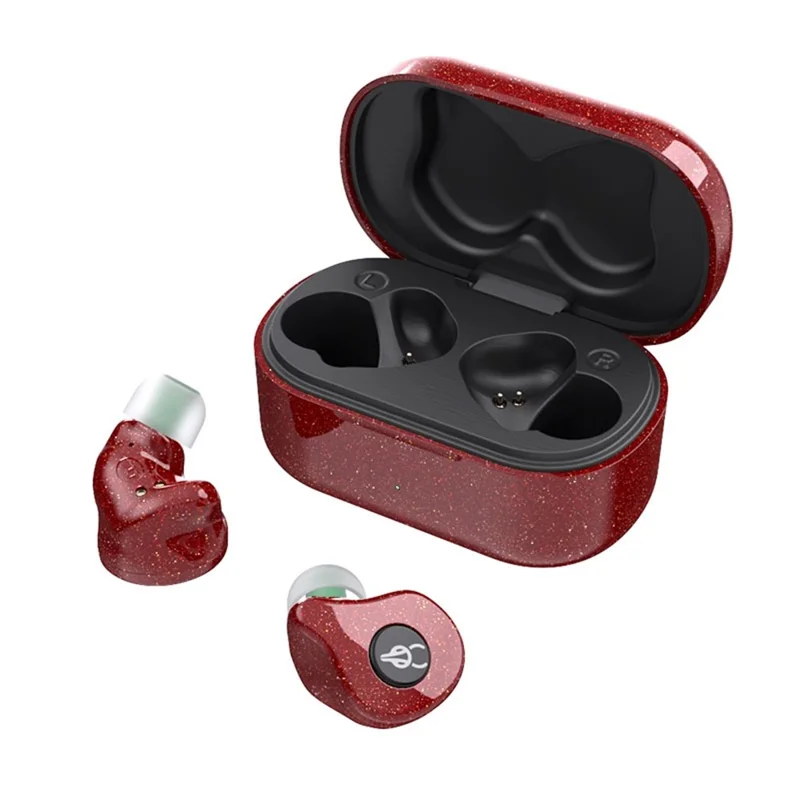 SABBAT E16 Wireless Bluetooth-compatible Headset In-Ear TWS Headset Portable Lightweight Earphones with Charging Case - Red