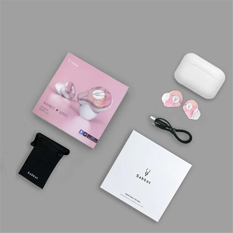 SABBAT X12Ultra TWS Bluetooth-compatible 5.2 HiFi Stereo Headset Ergonomics Wireless In-ear Music Earphones - Pink