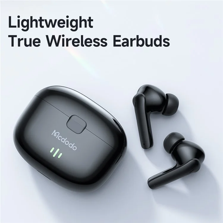 MCDODO HP-278 MDD B03-serie Bluetooth 5.1 TWS Earphone IPX4 Waterdes Berührungssteuerung Wireless Ohrhörer Kopfhörer - Schwarz