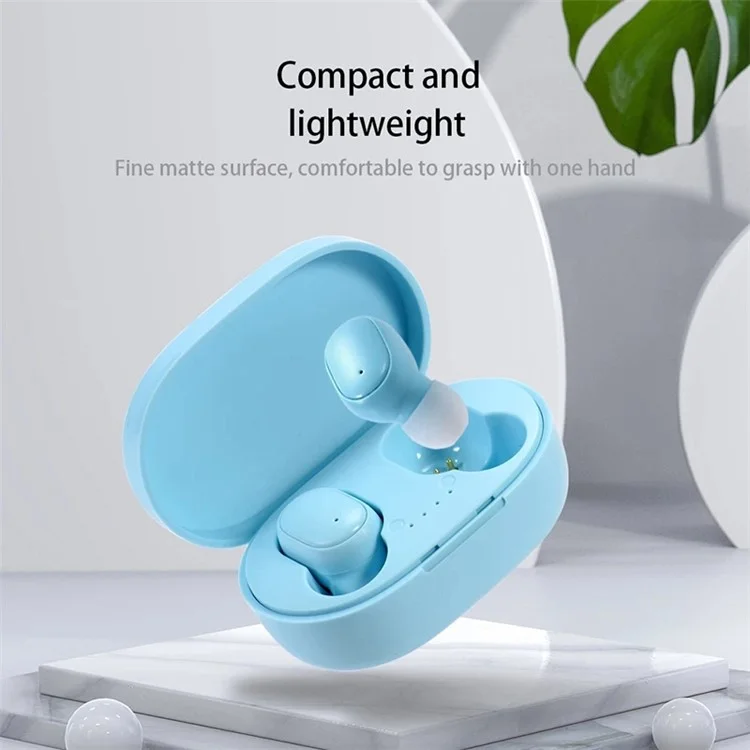 A6S Wireless Bluetooth-compatible Headset Mini Binaural In-Ear Music Headphones Noise Reduction TWS Earbuds with Charging Case - Black