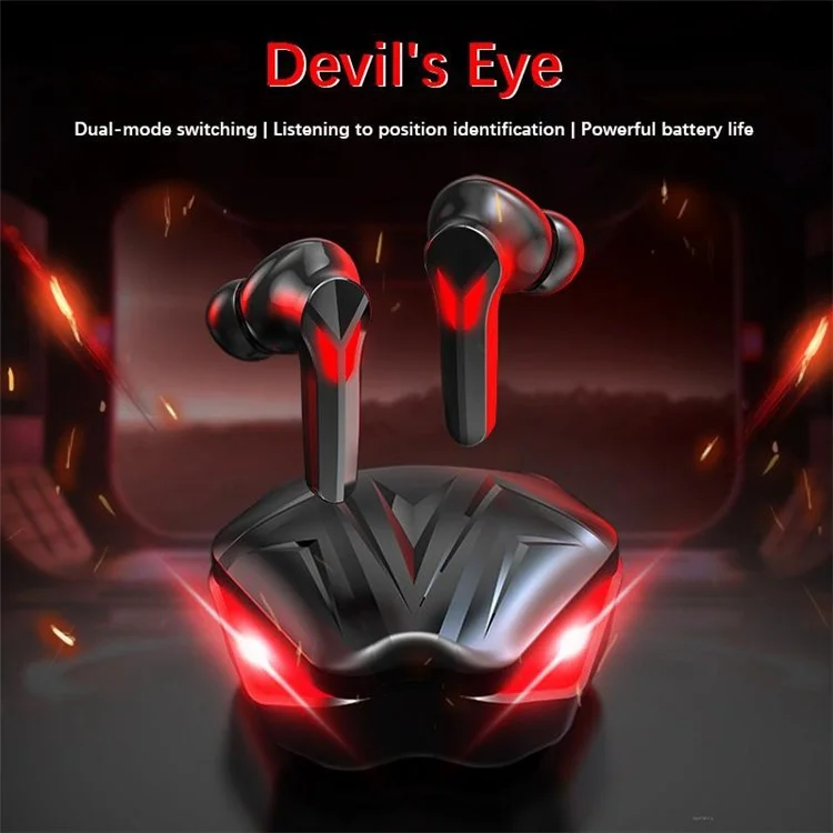 J13 Bluetooth-compatible Earbuds Binaural In-Ear Gaming Headset Dual Mode E-Sport Headphone with Digital Display / Breathing Light
