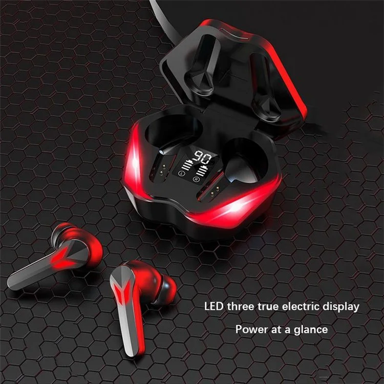 J13 Bluetooth-compatible Earbuds Binaural In-Ear Gaming Headset Dual Mode E-Sport Headphone with Digital Display / Breathing Light