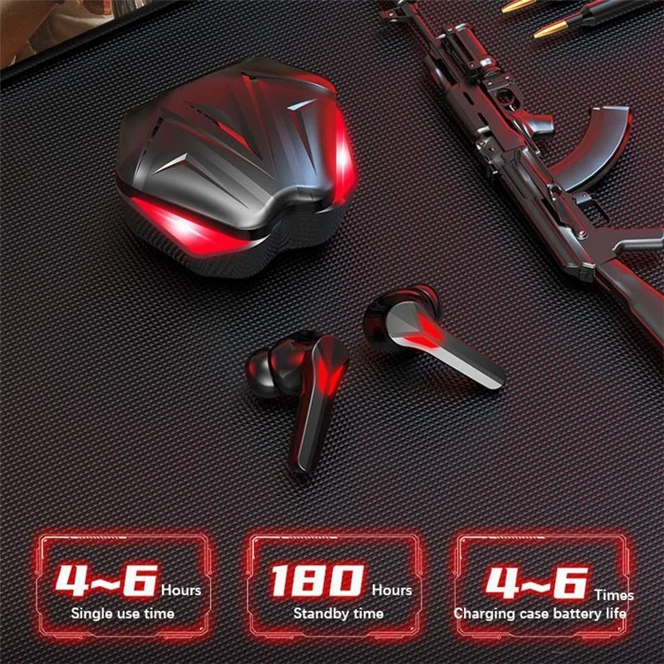 J13 Bluetooth-compatible Earbuds Binaural In-Ear Gaming Headset Dual Mode E-Sport Headphone with Digital Display / Breathing Light