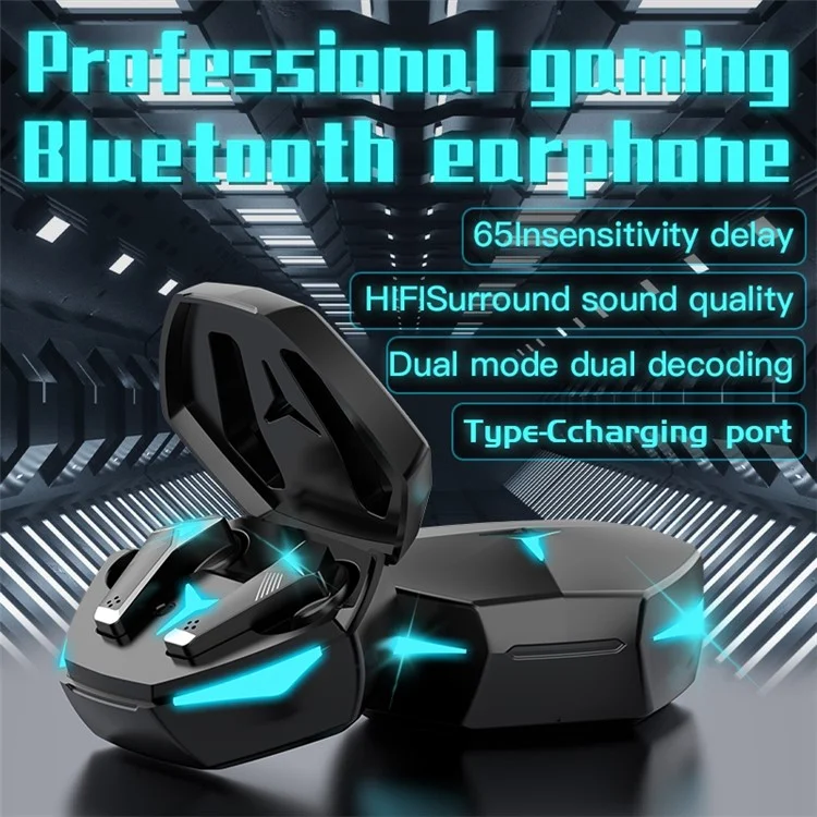 T33 TWS Bluetooth-compatible Earbuds In-Ear Low Latency Gaming Headset Noise Reduction Earphones with 310mAh Charging Case