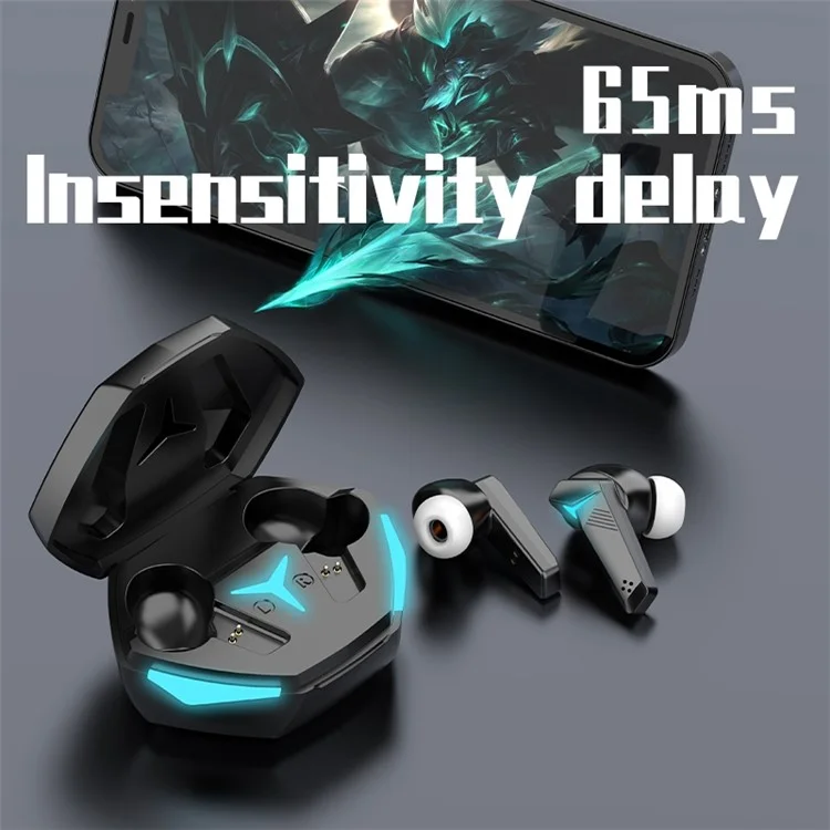 T33 TWS Bluetooth-compatible Earbuds In-Ear Low Latency Gaming Headset Noise Reduction Earphones with 310mAh Charging Case