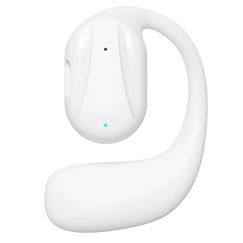 YJ77 Business Single Ear Wireless Bluetooth-compatible Earhook Headset Air Conduction Hands-free Call Music Earphone - White