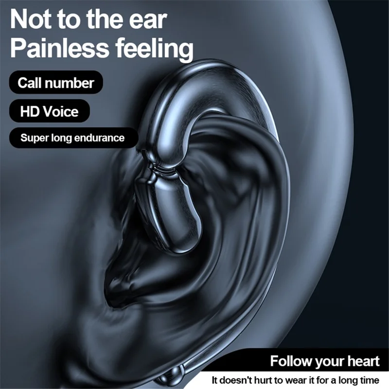 M520 Bone Conduction Headphone TWS Bluetooth-compatible Earhook Earphone Wireless Stereo Sound Headset for Running Sports - White