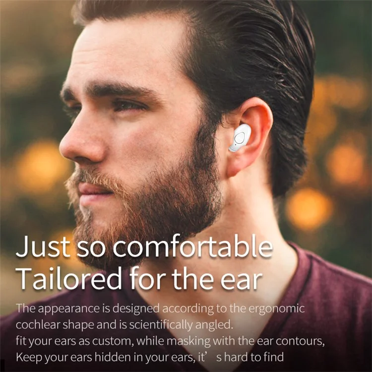 Casque Bluetooth sans fil monophonique YX01 Mini écouteur de sport avec boîtier de charge et câble de charge - Noir