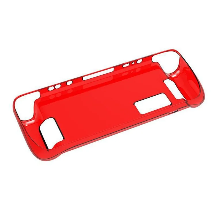 Transparent TPU Case for Steam Deck Console Anti-drop Protective Case Gamepad Cover - Transparent Red