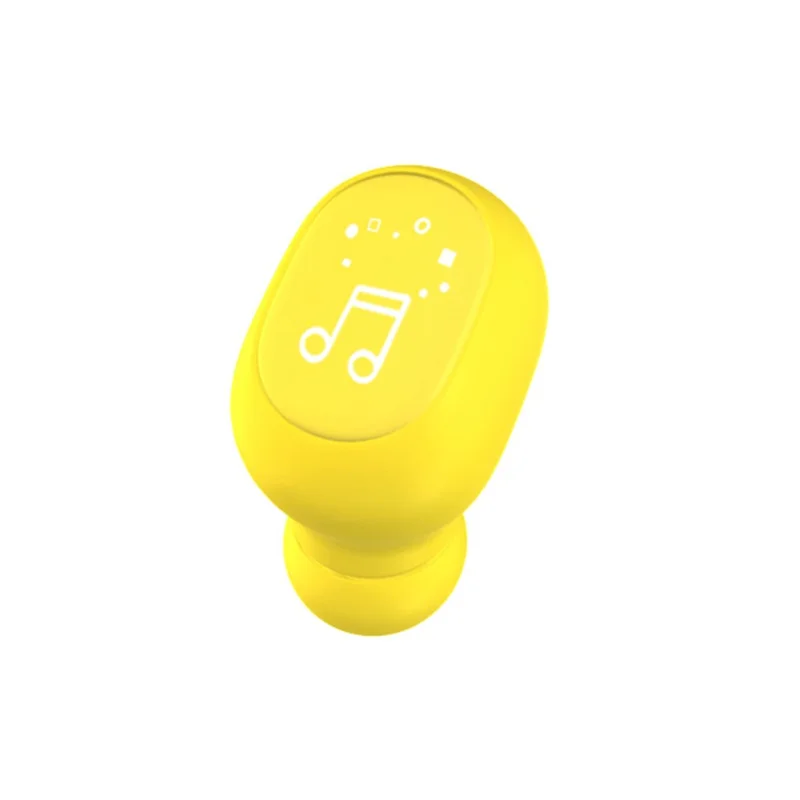 F911 Bluetooth-compatible Earbud Single Wireless Earphone Mini Headset Hands-Free Car Headphone Earpiece - Yellow