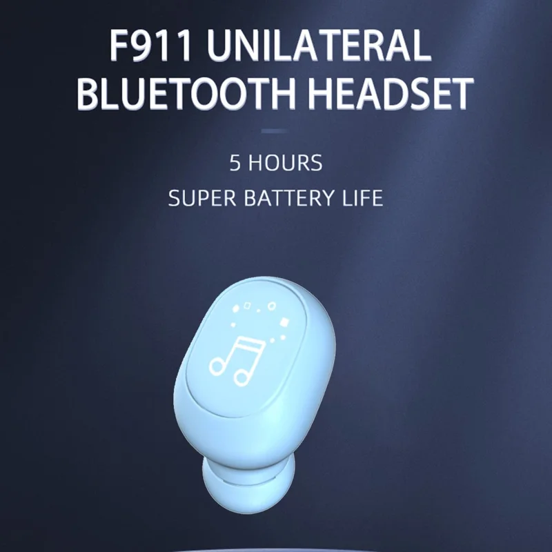 F911 Bluetooth-compatible Earbud Single Wireless Earphone Mini Headset Hands-Free Car Headphone Earpiece - Green