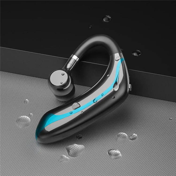 M70 Touch Control Bluetooth-compatible 5.0 Single Ear Headphone Business Style Wireless Headset Ear-Hook Earphone CVC Noise Cancelling Headphone - Black  /  Blue