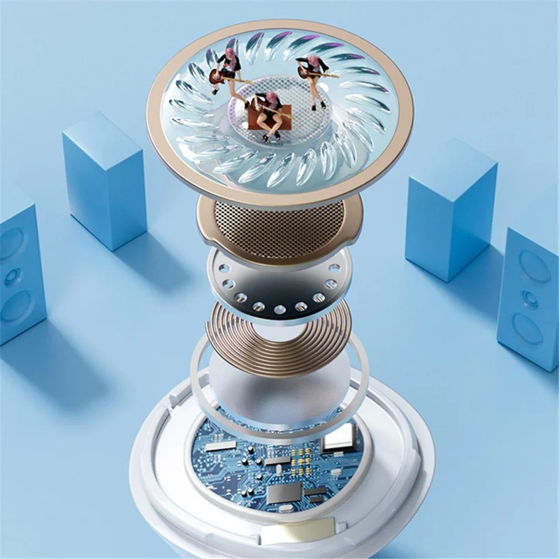 AZEADA BT119 TWS Wireless Headset Portable Bluetooth-compatible Earbuds Transparent Headphone with Charging Case - White