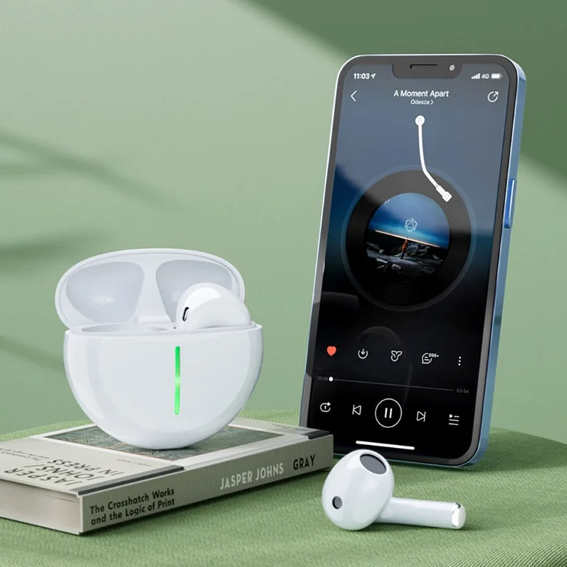 AZEADA PD-BT124 TWS Wireless Earbuds Lightweight Bluetooth-compatible Headset Portable Headphone with Charging Case - Black