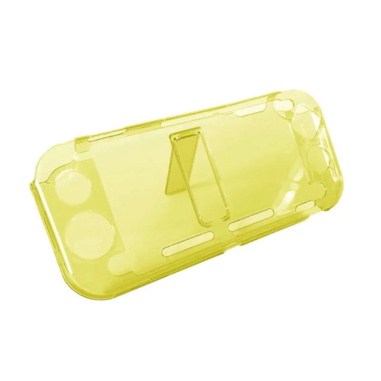 KJH KJH-NS-039 Super Clear Case for Nintendo Switch Lite, Anti-Slip Upper+Lower Cover Shockproof Protective Game Console PC Case Sleeve - Transparent Yellow