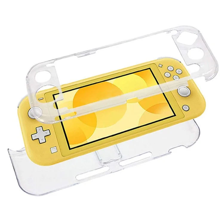 KJH KJH-NS-039 Super Clear Case for Nintendo Switch Lite, Anti-Slip Upper+Lower Cover Shockproof Protective Game Console PC Case Sleeve - Transparent Yellow