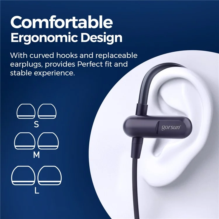GORSUN E20 Sports Earphones IPX5 Waterproof Ear Hook Wireless Bluetooth-compatible Headphones