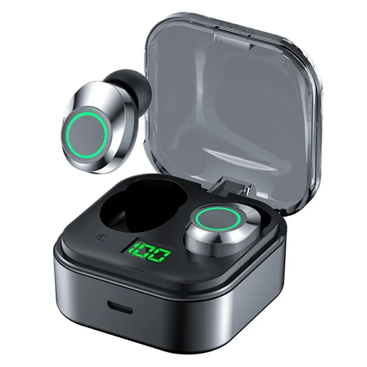 ydmini Wireless Bluetooth-compatible Headset TWS In-Ear Earbuds Breathing Light Sports Headphone with Digital Display