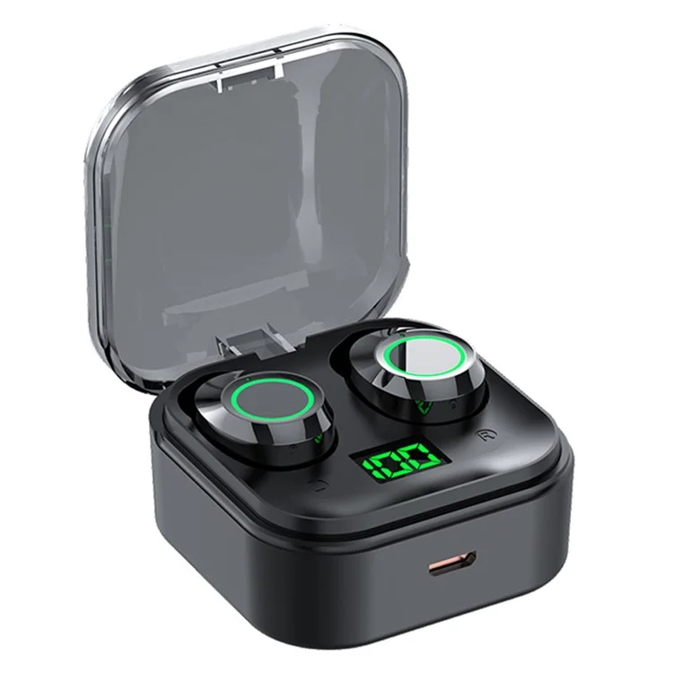 ydmini Wireless Bluetooth-compatible Headset TWS In-Ear Earbuds Breathing Light Sports Headphone with Digital Display