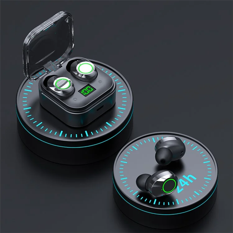 ydmini Wireless Bluetooth-compatible Headset TWS In-Ear Earbuds Breathing Light Sports Headphone with Digital Display