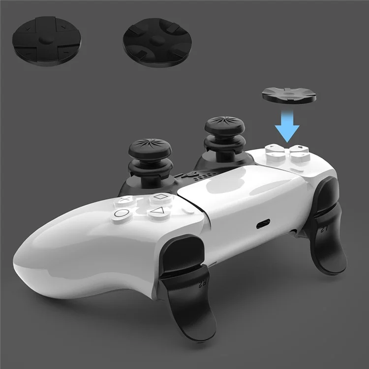 Pour Playstation 5 PS5 Controller, Grips Sticks Joystick + L2 R2 Trigger Extender + D-pad Bouton Set Anti-Slip Replacement Pièces