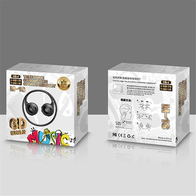 M1S Bone Conduction Headphone Bluetooth-compatible Headset Running Sports Earphone Stereo Sound Headphone - Pink