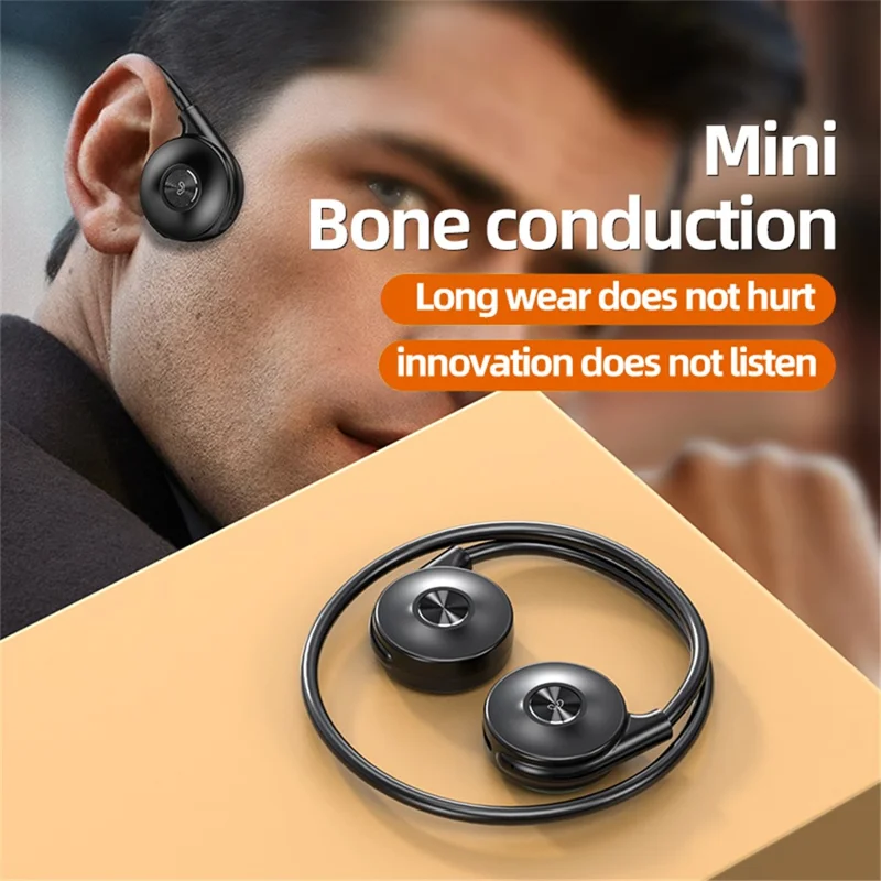 M1S Bone Conduction Headphone Bluetooth-compatible Headset Running Sports Earphone Stereo Sound Headphone - Pink