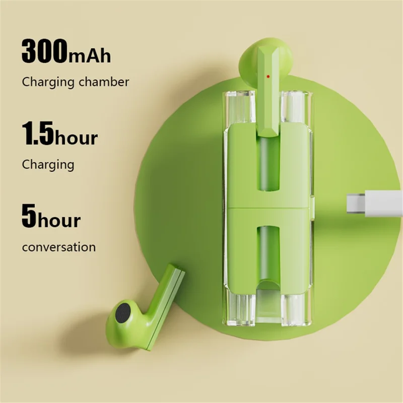 LB83 Bluetooth-kompatible Wireless Earphone Stereo HiFi Sound Transparent Design Sports Headset mit Digitalanzeige Ladetasche - Schwarz