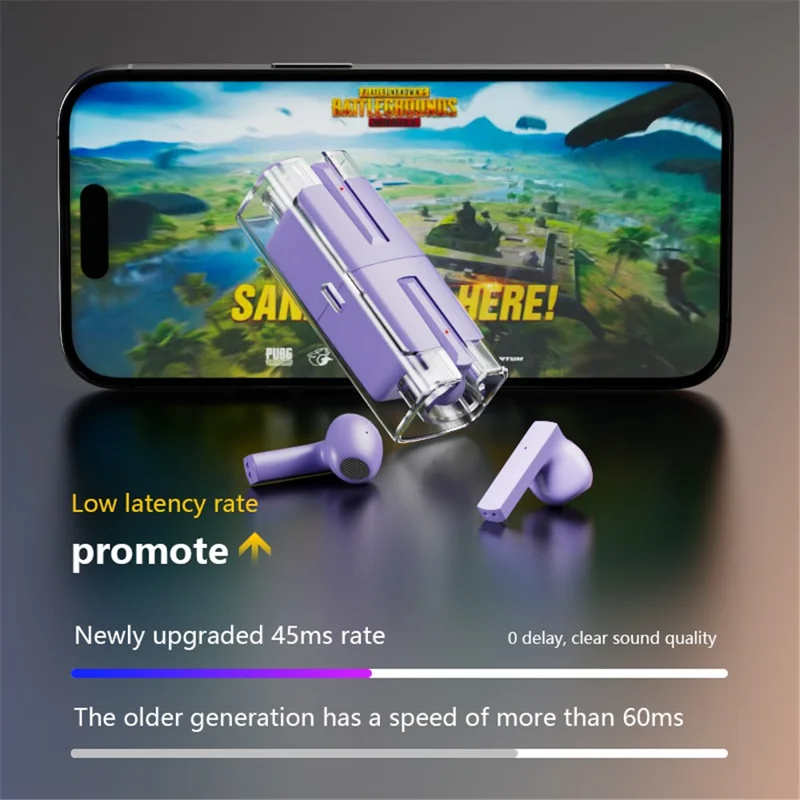 LB83 Bluetooth-kompatible Wireless Earphone Stereo HiFi Sound Transparent Design Sports Headset mit Digitalanzeige Ladetasche - Schwarz