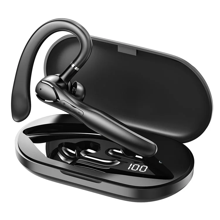 i33 Single Ear-Hook Bluetooth-compatible Wireless Earbud Noise Reduction Earphone with Digital Display Charging Case
