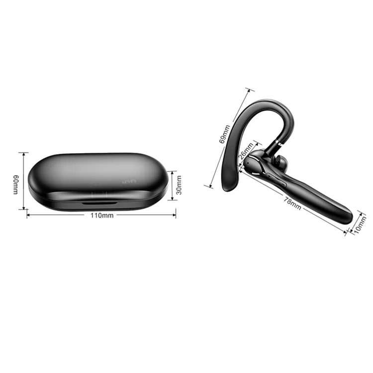 i33 Single Ear-Hook Bluetooth-compatible Wireless Earbud Noise Reduction Earphone with Digital Display Charging Case