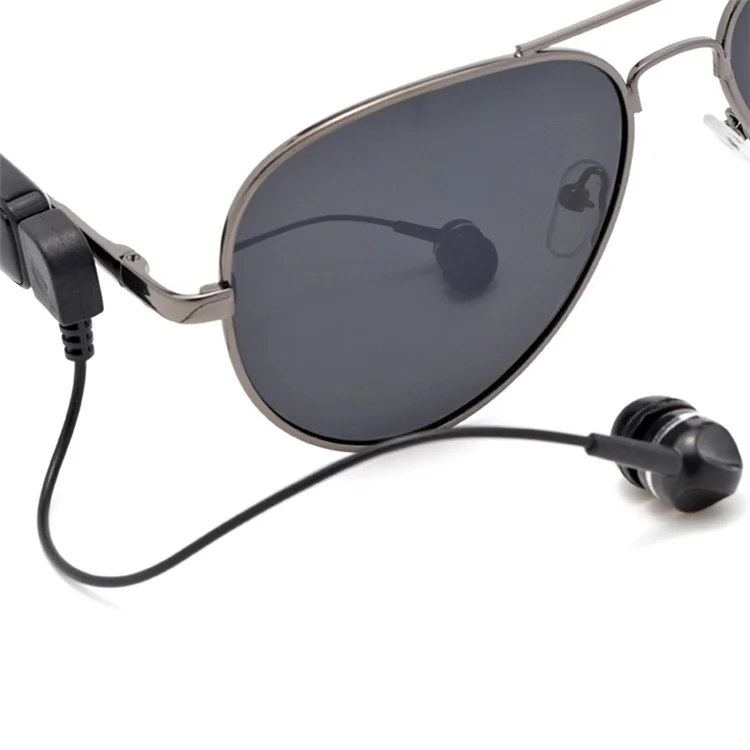 Bluetooth Call Music Player Glasses Headset Polarized Sunglasses Smart Audio Glasses - Grey