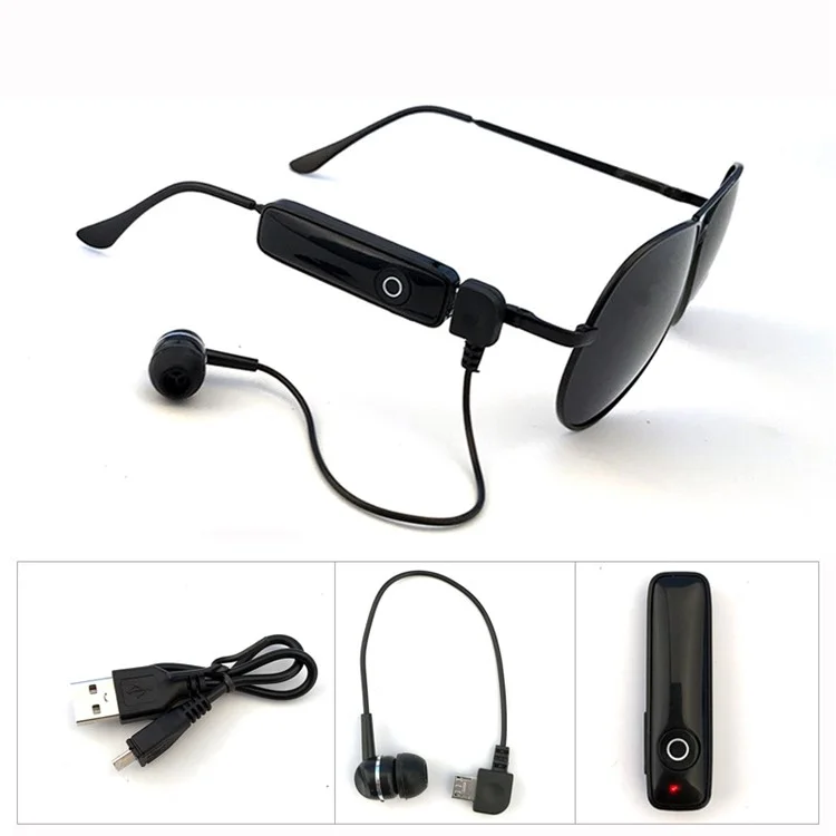 Bluetooth Call Music Player Glasses Headset Polarized Sunglasses Smart Audio Glasses - Grey