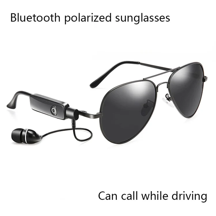 Bluetooth Call Music Player Glasses Headset Polarized Sunglasses Smart Audio Glasses - Grey