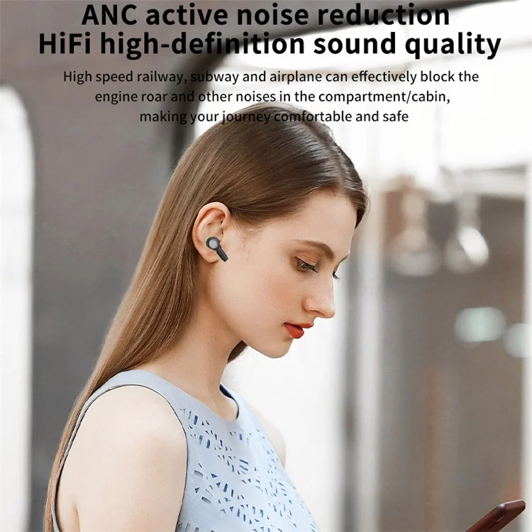 J9 TWS Earbuds Bluetooth-Headset tragbare Kopfhörer Geräuschreduzierung Kabellose Kopfhörer - Schwarz