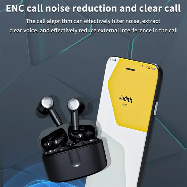J9 TWS Earbuds Bluetooth-Headset tragbare Kopfhörer Geräuschreduzierung Kabellose Kopfhörer - Schwarz
