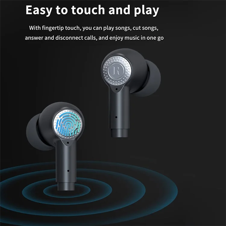 J9 TWS Earbuds Bluetooth-Headset tragbare Kopfhörer Geräuschreduzierung Kabellose Kopfhörer - Schwarz