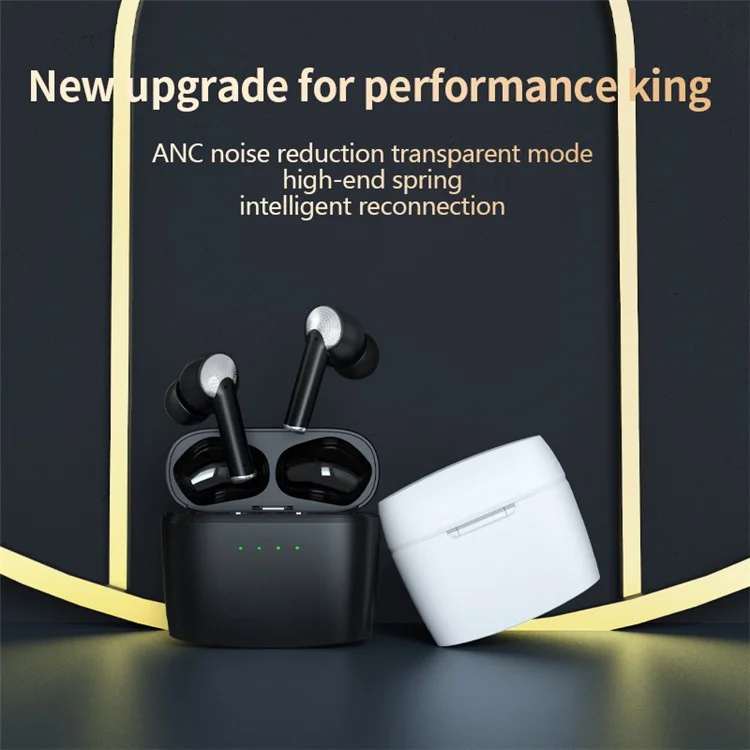 J8 Bluetooth-compatible Headphones with Indicator Light Portable TWS Earbuds Noise Reduction Wireless Headset - Black