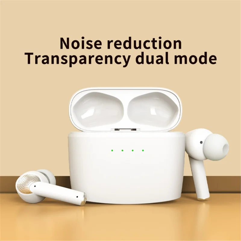 J8 Bluetooth-compatible Headphones with Indicator Light Portable TWS Earbuds Noise Reduction Wireless Headset - White