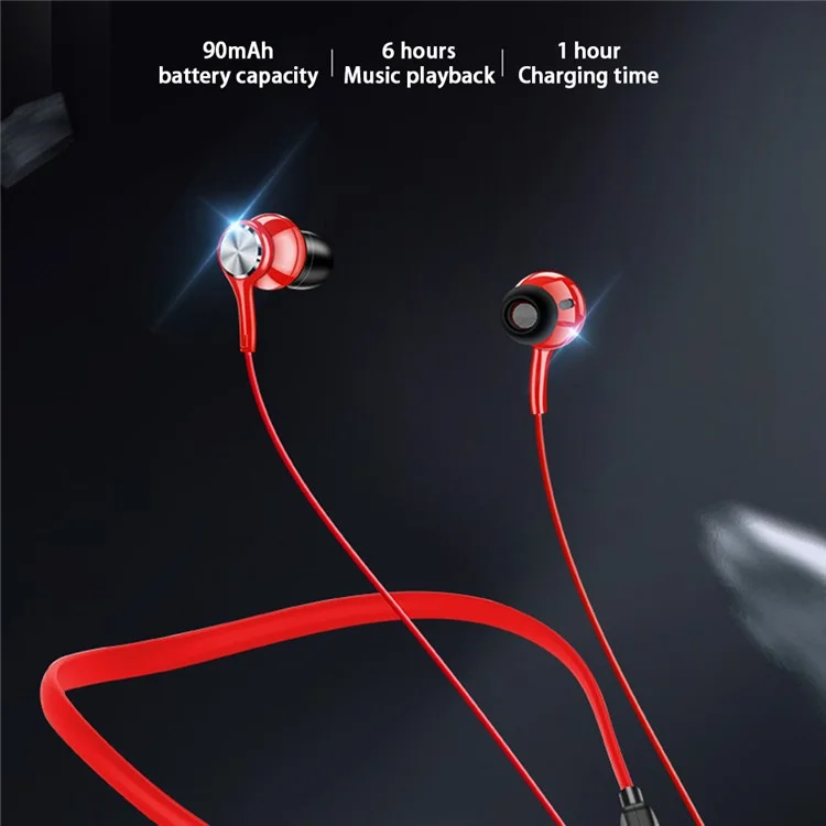 Casque Bluetooth sans fil sport à collier magnétique G03 avec graves puissants - Noir